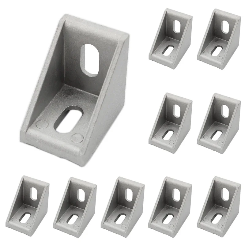 

10 Pack Aluminum Profile Corner Bracket, L Shape Right Angle Joint Bracket Fastener, L Brackets Connector for 30 Series Profile