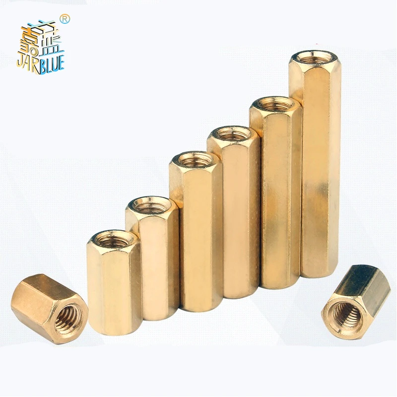 5-50pcs Hex Female to Female M2 M2.5 M3 M4 M5  brass standoff spacer Hexagonal Stud Spacer Hollow Pillars