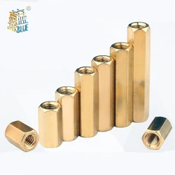 5-50pcs Hex Female to Female M2 M2.5 M3 M4 M5 brass standoff spacer Hexagonal Stud Spacer Hollow Pillars