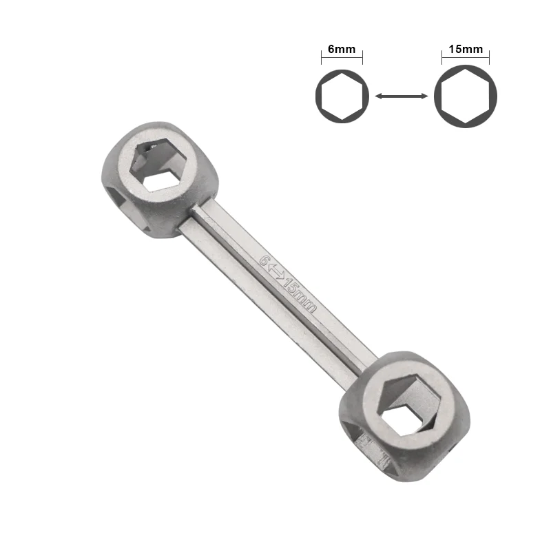 Bicycle Valve Cross 6-15mm Repair Electric Key Triangle Hex Wrench Bone Type Spanner With 10 Hexagon Holes For Outdoor Cycling