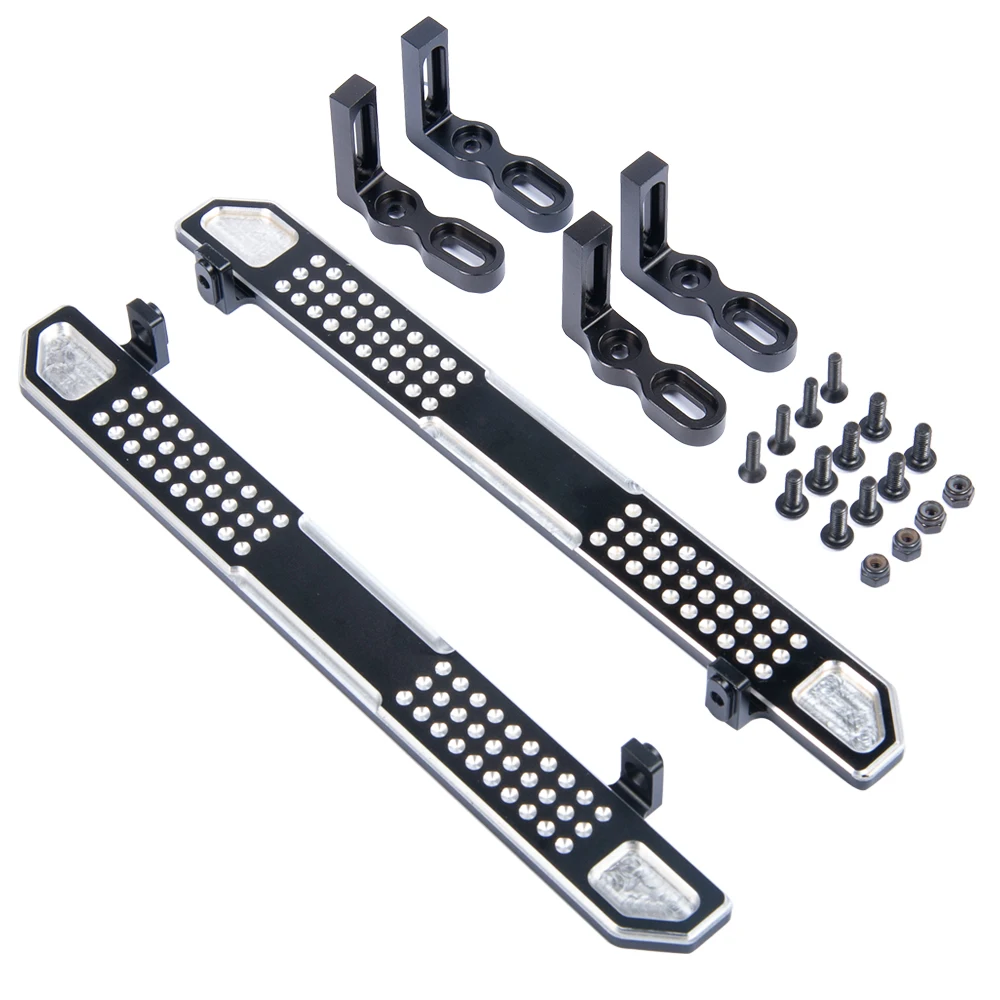 YEAHRUN Simulatie 2 Stuks Metalen antislip Pedaal Side voor TRX-4 1/10 RC Crawler Auto Upgrade Vervangende Onderdelen