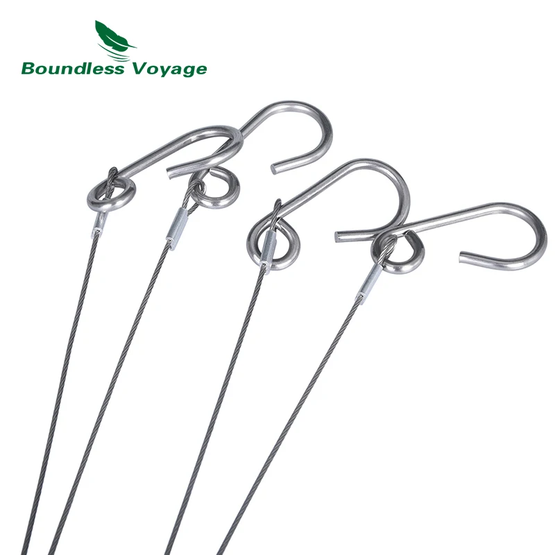 Boundless Voyage Hanging Chain 304 Stainless Steel Chain Hanging Wire with Hook for Camping Grill Pot