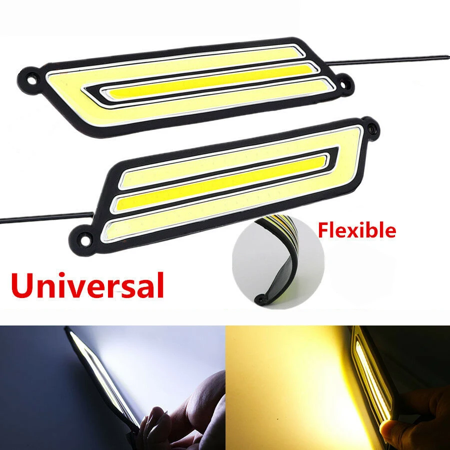 

2 Pcs Daytime Running Light Waterproof COB DRL LED Car Lamp Driving Turn Signal Lights Auto Universal Car Styling Led DRL Lamp