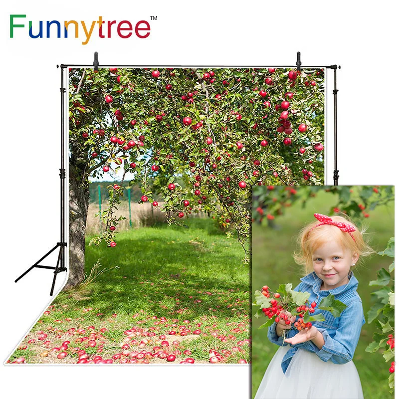 Funnytree photography backdrop tree autumn fruit grassland spring background photozone photography photo studio photophone