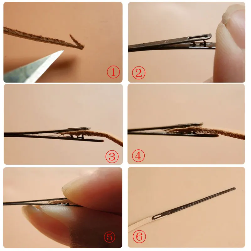 3pcs leather sewing craft tool  Leather rope needle Leather needle knitting needle double hole leather rope lace needle DIY