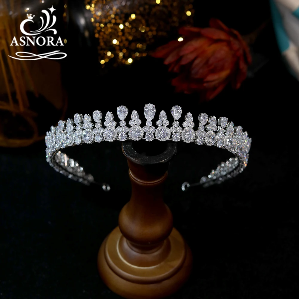 New Diadema Lengthened Headband CZ Bridal Crown for Women Crystals for Pageant Party Jewelry Wedding Tiara Hair Accessory