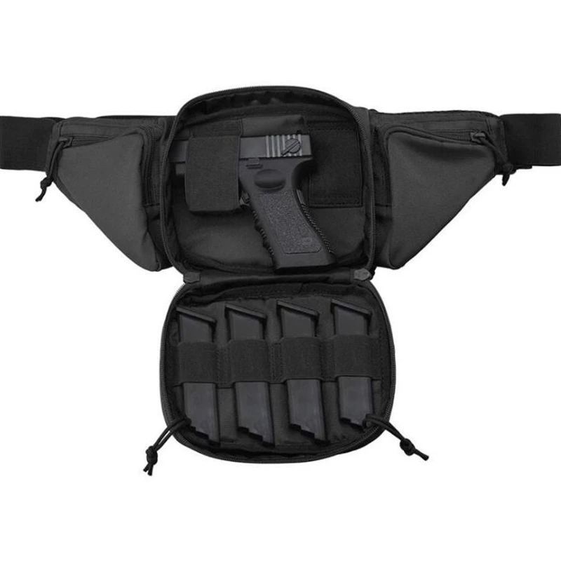 

Concealed Carry Pistol Fanny Pack Waist Bag Gun Holster Men Gun Carrier Handgun Case Fit 1911 Glock H&K Ruger Taurus Sig Sauer