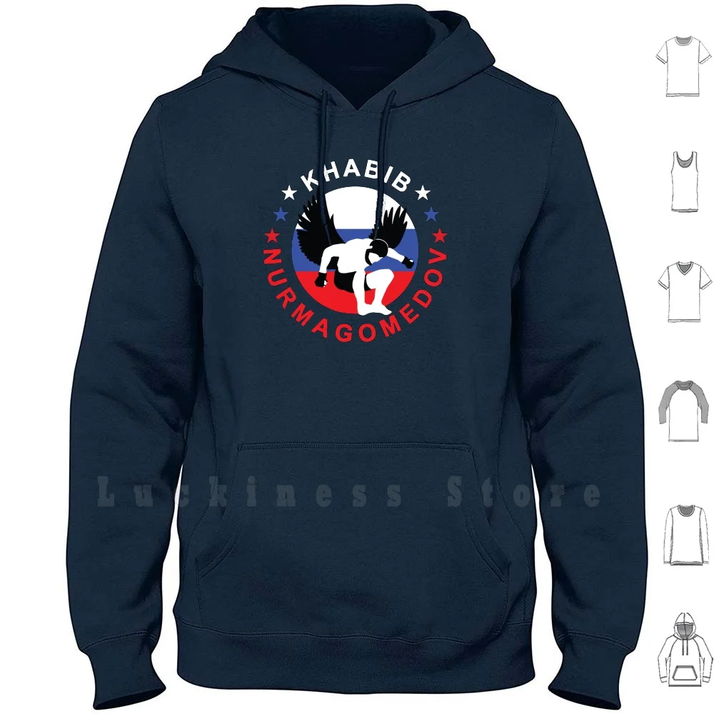 Khabib Nurmagomedov The Eagle Hoodies Long Sleeve Khabib Nurmagomedov Eagle Ultimate Fighting Champ Dagestan Russia