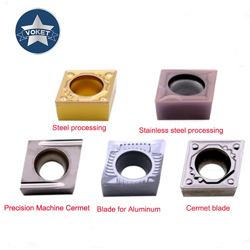 VOKET 10PCS Inner hole boring high-speed and high-hardness CNC lathe tool cutter blade CCMT 060204 09T304 09T308 060204 09T308 