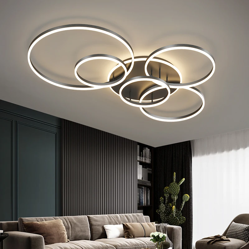 

Gold Black Modern LED Ceiling Chandelier Lighting Living Room Dimmable Indoor Lamps Parlor Foyer Lustres Lampadario Luminaire