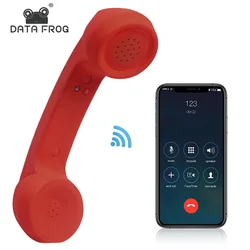 Dane żaba drut/bezprzewodowy kompatybilny z Bluetooth telefon słuchawka Retro Mic głośnik telefon odbiornik dla IPhone/Android