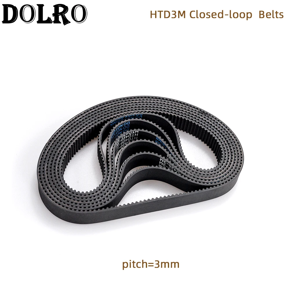 Arc HTD 3M Timing belt C=336 339 342 345 348 351 354 357 360 363 width 6/9/10/12/15/20mm Rubbe Closed Loop Synchronous pitch 3mm