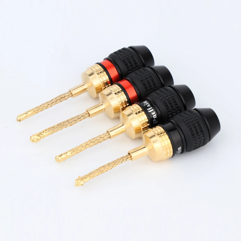 Preffair BA1465 New Speaker 2mm Pin Copper Wire Braided Banana Plugs Connector HIFI Speaker Cable Plug