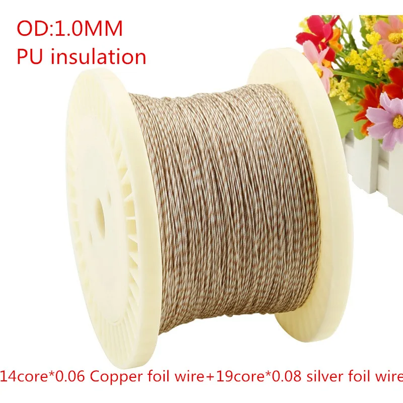 diy earphone wire core OD:1.0MM copper/silver plated/gold plated wire 10m-100m