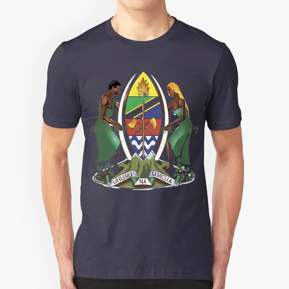 Short Sleeve S 100% Cotton Tanzania Coat Of Arms T Shirt National Tanzanian Emblem Tee