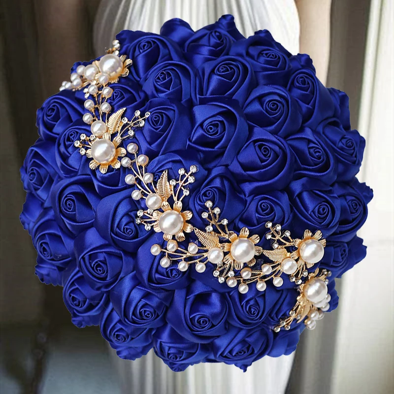 

1pc/lot Royal Wedding Bouquet Artificial Ribbon Rose