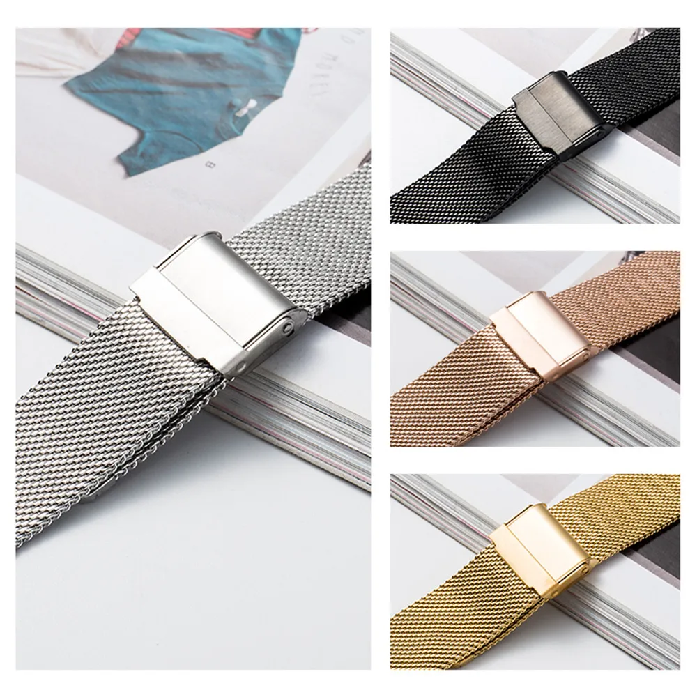 Milanese Loop Strap 12/14/16/18/20/22/24mm Men Women Universal Quick Release Stainless Steel Metal Bracelet Smart Watch Band