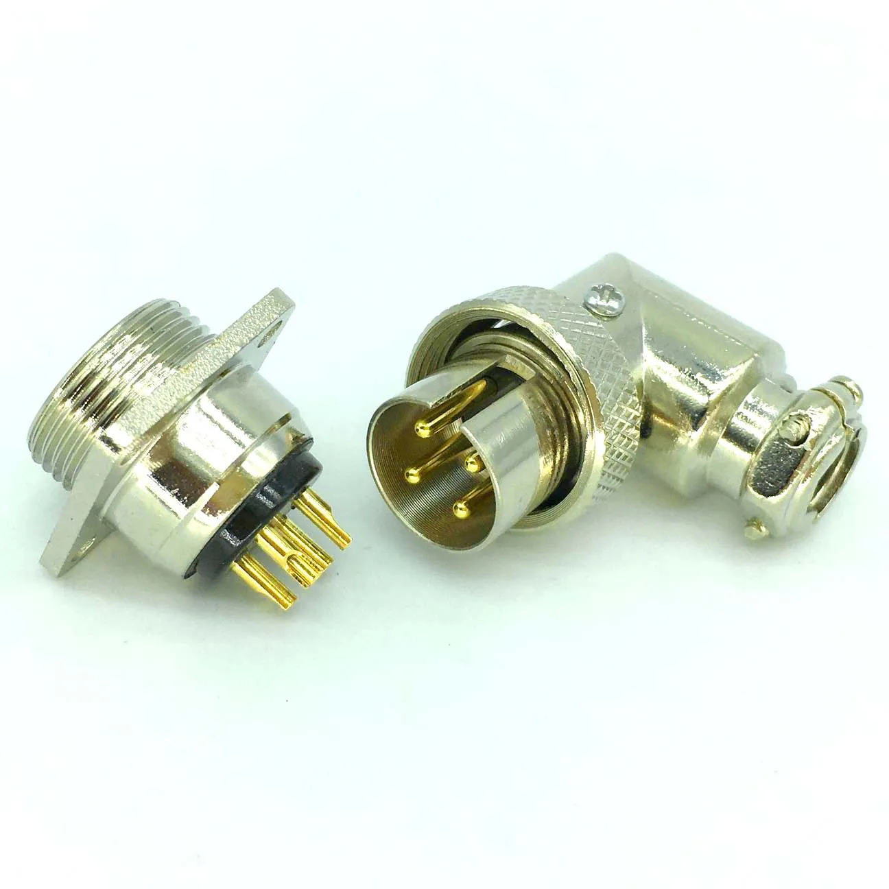 Quadrato dorato 2Pin 3Pin 4Pin 5Pin 6Pin 7Pin 8 Pin connettore pannello filo GX16 presa ad angolo retto presa aeronautica assemblaggio invertito