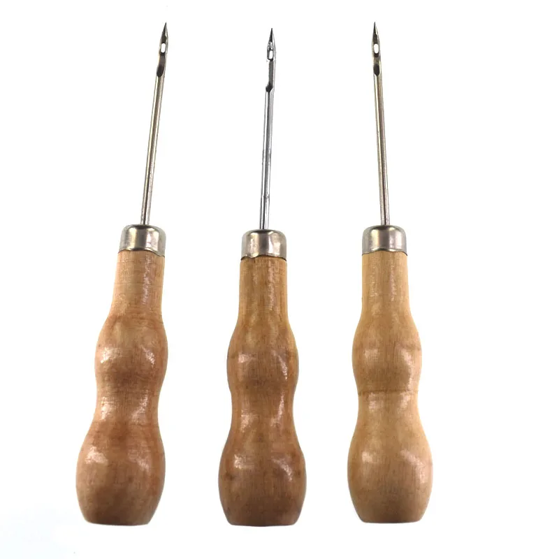 1Pcs/2Pcs Leather craft awl hand sewing tool leather shoes repair hook awl puncher thread sewing tool 12.0cm