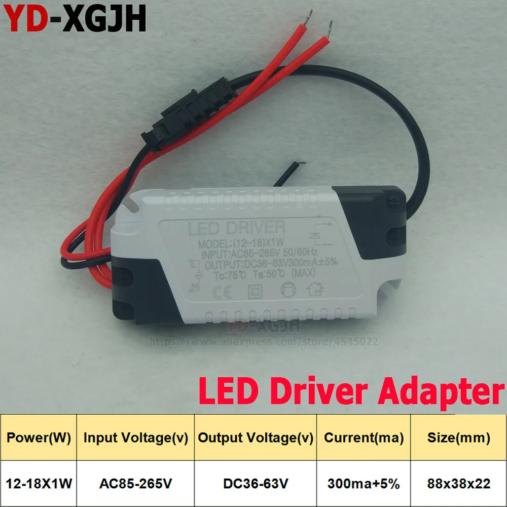 2PCS 220V LED Constant Current Driver 4-7 8-12 12-18 18-24 25-36X1W Power Supply Output 300mA 240mA External For LED Downlight