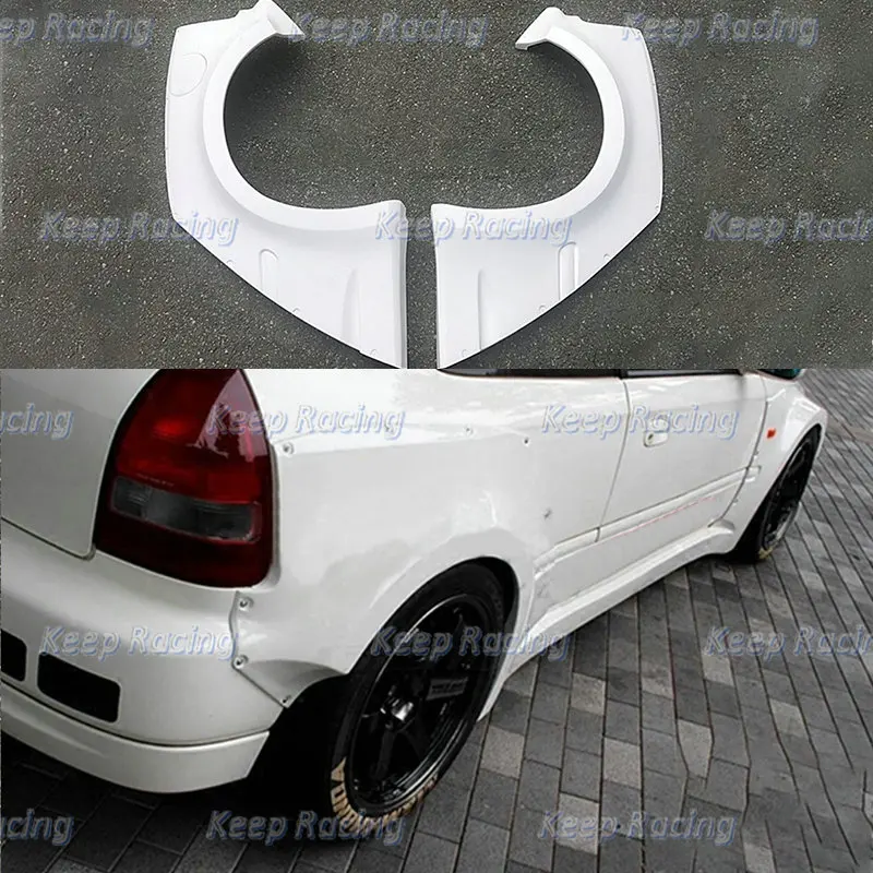 MM Style Fiberglass Bodykit For Honda Civic EK9 FRP Bumper Splitter Lip Glass Fiber Front Fender Rear Arch Flare EK Side Skirt