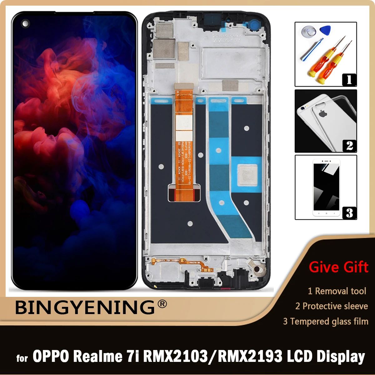 

For OPPO Realme 7i Global RMX2193 LCD Display Screen Touch Digitizer Assembly For Realme 7i RMX2103 With Frame Replace