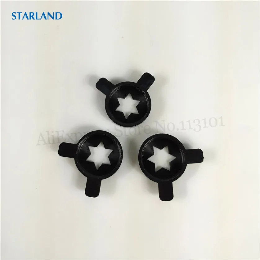 3 Pcs Black Color Hexagram Modeling Caps Spare Part For Soft Ice Cream Machine Replacements Inner Diameter 28mm