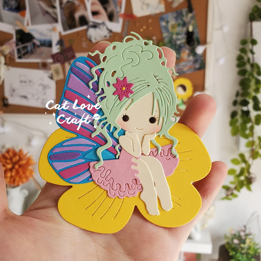 Catlove Flower Fairy Metal Cutting Dies Scrapbooking Mold Stencil Die Cuts Card Making DIY Craft Embossing New Dies For 2021