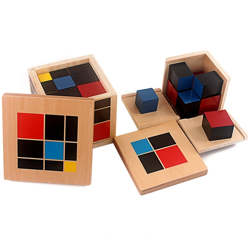 Montessori arytmetyczna algebrayczna kostka lornetka kostka trójomiowa drewniane zabawki materiały matematyczne do podstawy drewniane zabawki matematyczne
