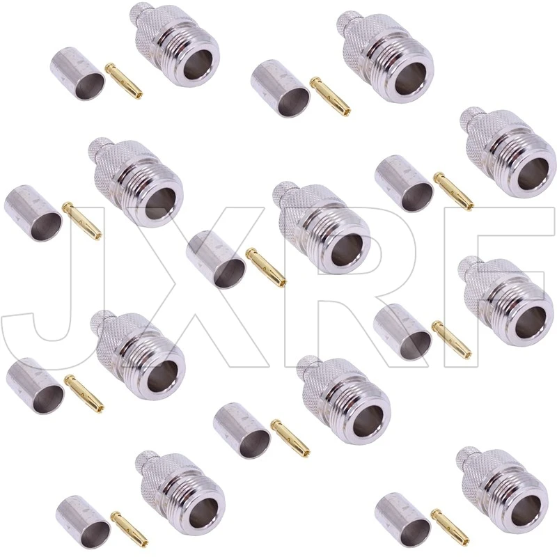 10 PCS RF connector N female crimping for RG58 RG142 LMR195 cable