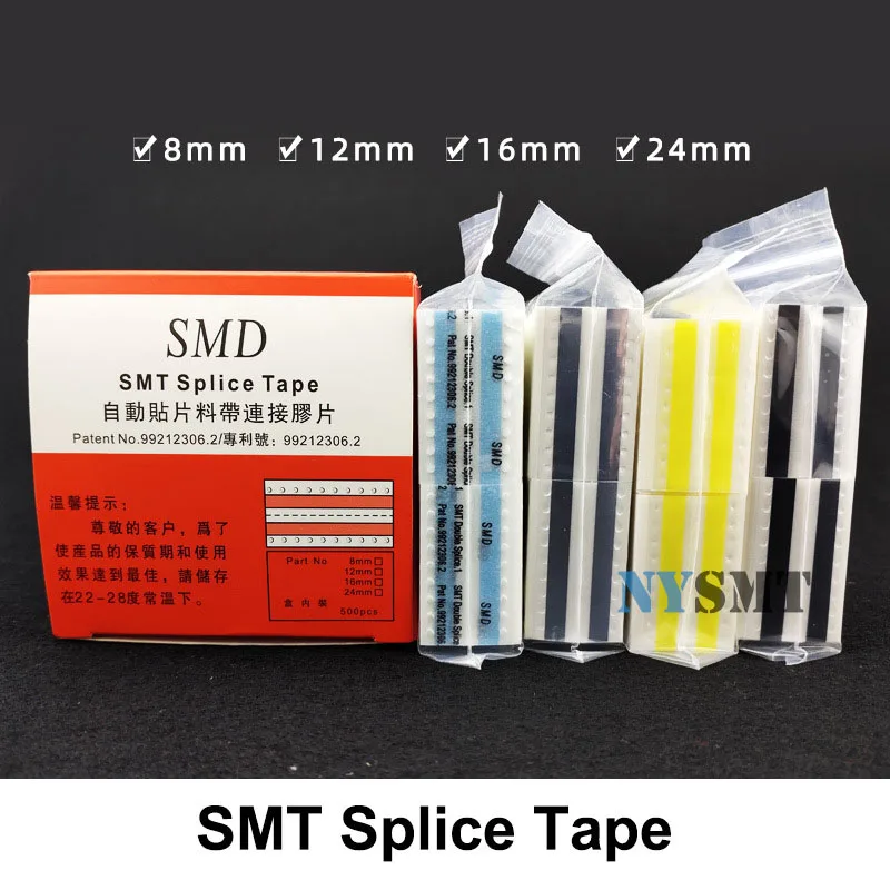 SMT Splice Tape ESD Anti-static Black Color 8mm High Viscosity Smt Tape 500pcs Yellow