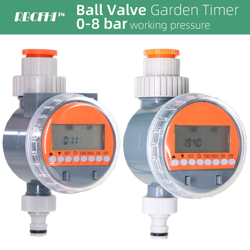 

RBCFHI 1PC Ball Valve LCD Garden Water Timer Rain Sensor Automatic Irrigation Controller Electronic Programmable Digital Joints