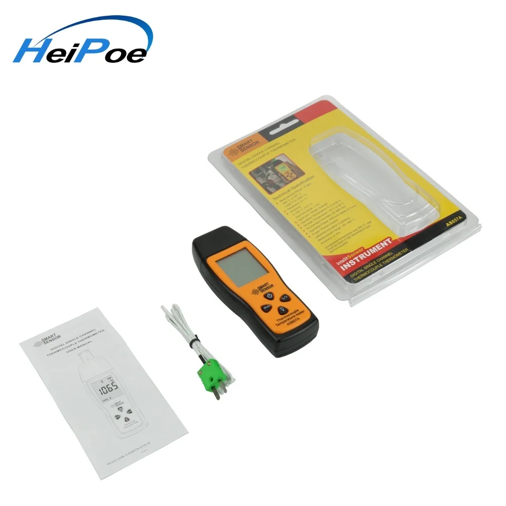 Capteur intelligent de température numérique portable AS857A LCD, 200-700 degrés, Mini thermomètre de Type K