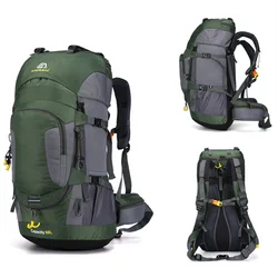 2024 New 60 Liter Backpack Outdoor Sports Camping Backpack Travel Mountaineering Hiking Backpack Waterproof Rain Cover Backpack