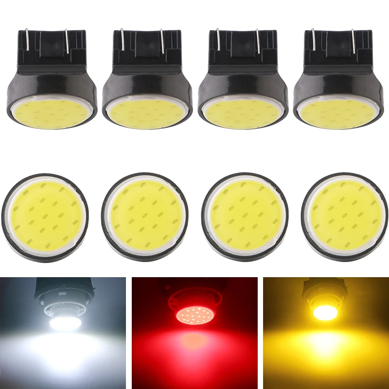 

4PCS T20 7440 w21w 7441 992 COB Chips 18 SMD W21/5W 7443 7444NA Car Turn Signal Rear Tail Lights White Red Amber 12V Brake Lamp