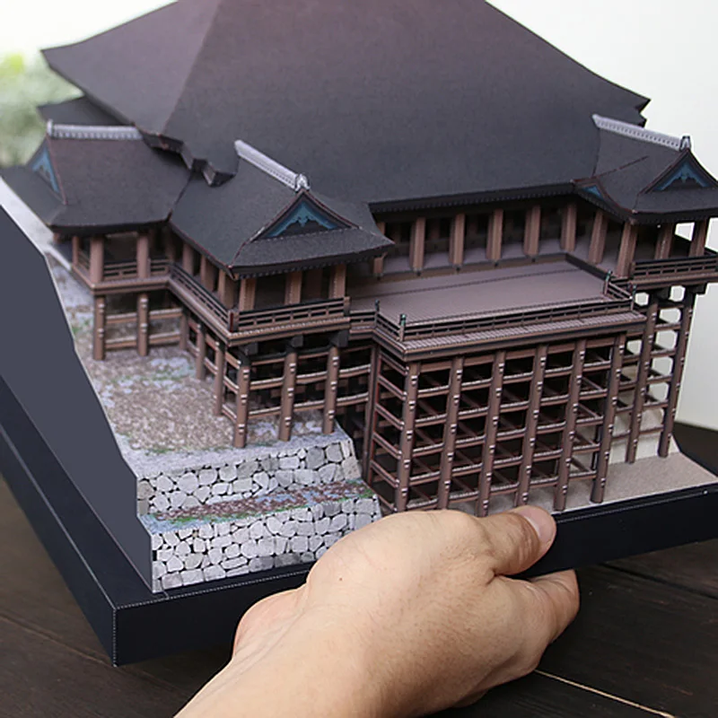 Japão kiyomizu-dera templo 3d modelo de papel casa papercraft diy arte origami construção adolescentes adulto artesanato artesanal brinquedos QD-208