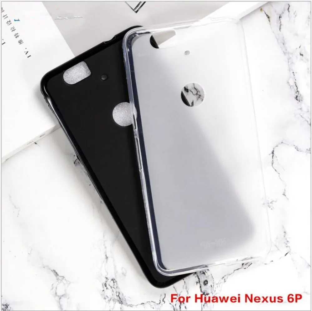 Capa macia de silicone para nexus nexus 6p, capa protetora de celular preta fosca