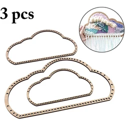 3Pcs/Set Wooden Cloud Shape Knitting Loom DIY Craft Weaving Tool Hand Knitted Machine for Handmade Wall Hanging Tool Kids