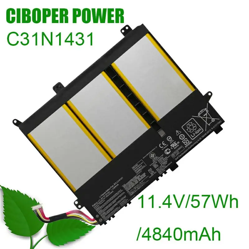 CP Original Laptop Battery C31N1431 11.4V/57WH/4840mAh For EeeBook R416SA L403SA E403SA-WX0002H FA087T VivoBook L403NA R416NA