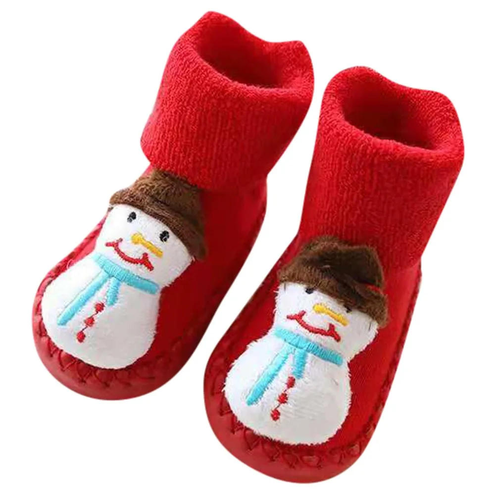 2020 Baby Girl Boys Socks Shoes Warm Winter Christmas Floor Socks Anti-Slip Baby Step Socks Child Casual Baby Shoes