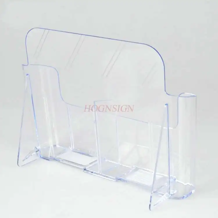 Two grid A6 display rack acrylic transparent catalog information rack desktop promotion A6 single page rack color page rack