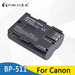 PALO 7.4v 2650mah BP-511A BP-511 BP 511 511A BP511 BP511A Battery + LCD USB Charger for Canon EOS 40D 300D 5D 20D 30D 50D camera