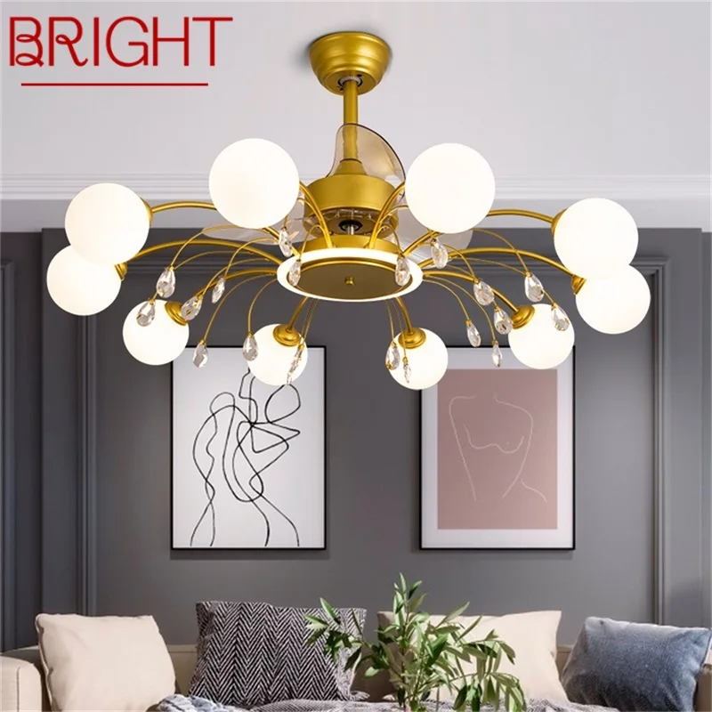 

BRIGHT Nordic Ceiling Fan with Lights Modern Branch LED Lighting Remote Control for Home Dining Room