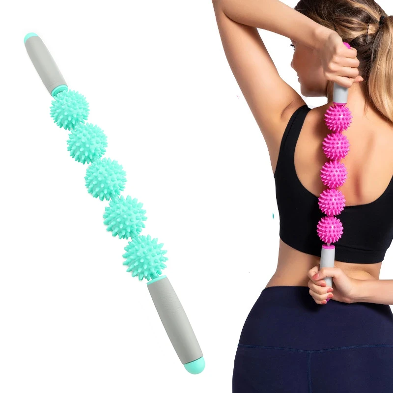 5 BALL Muscle Massage Roller Yoga Stick Body Massage Relax Tool Muscle Roller Sticks