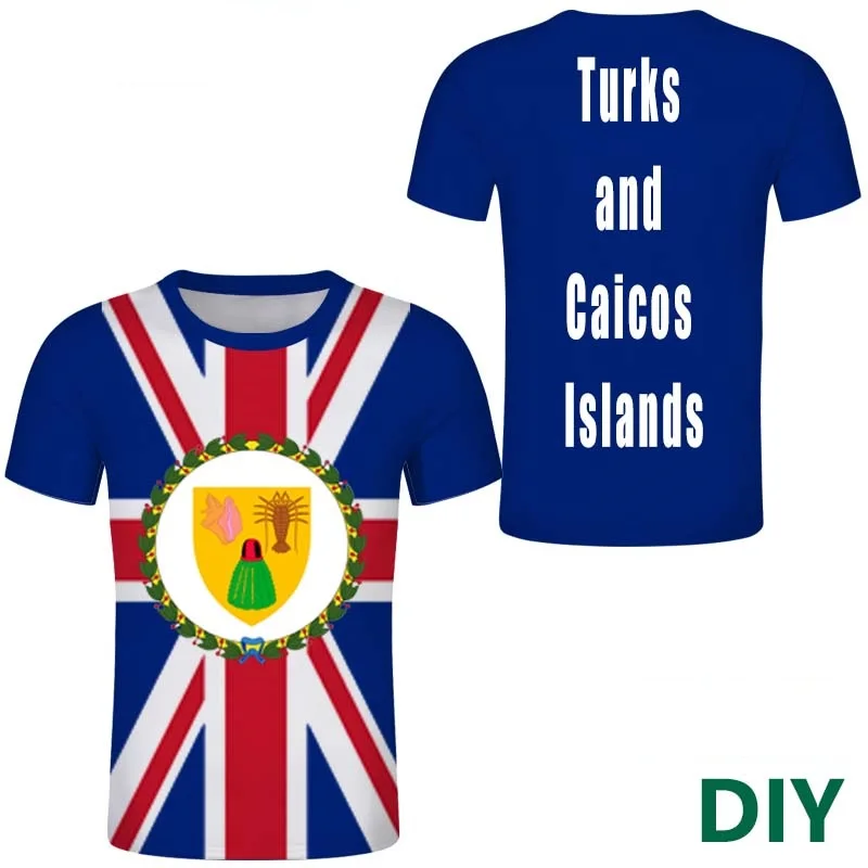 Turks and Caicos Islands Free Custom tshirt Men English t shirts man Britain T shirt  Nation unisex casual home clothing