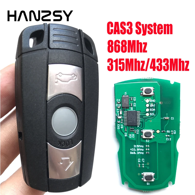 

3 Buttons PCF7953 Chip Smart key For BMW 3 7 5 1 Series For E82 E88 E89 E90 E91 E92 Z4 X5 X6 CAS3 System 868MHz/315MHz/433MHz