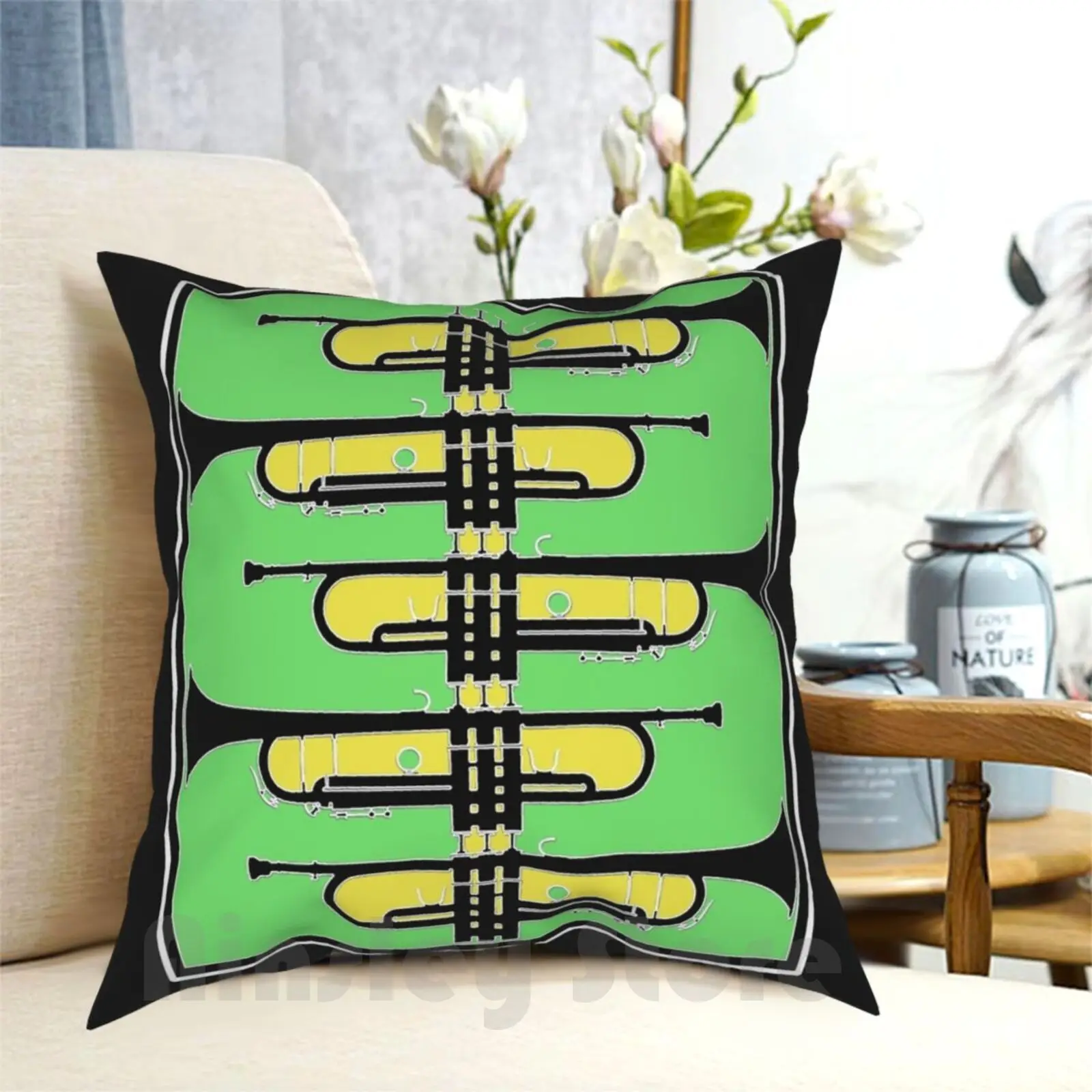 Take Five Trumpets Pillow Case Printed Home Soft Throw Pillow Trumpet Trumpeter Music Jazz Trumpet Horn Brass Brass Band