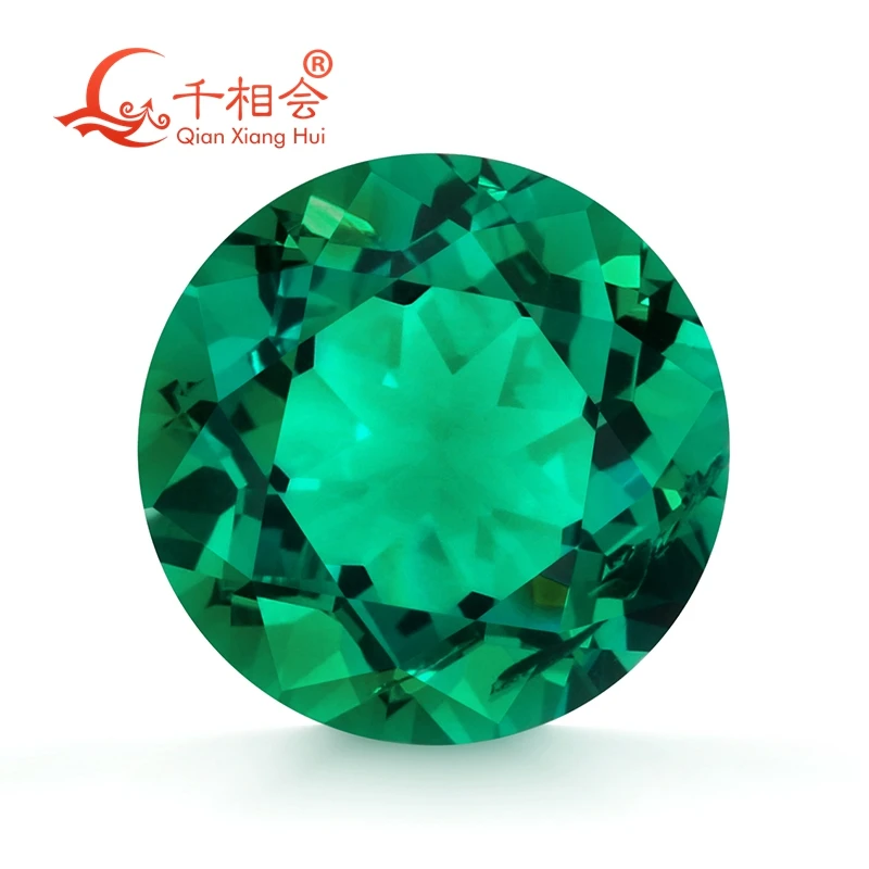 

Round shape Created Hydrothermal Columbia Emerald including minor cracks and inclusions loose gemstone