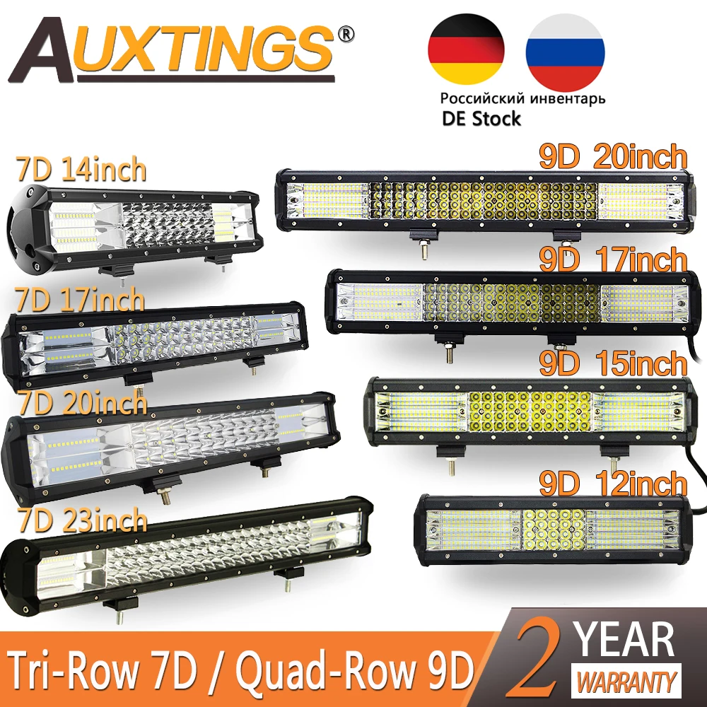 

Auxtings 7D 9D Tri-row/Quad Row LED Bar LED Light Bar for Car Tractor Boat OffRoad Off Road 4WD Truck SUV ATV Driving 12V 24V