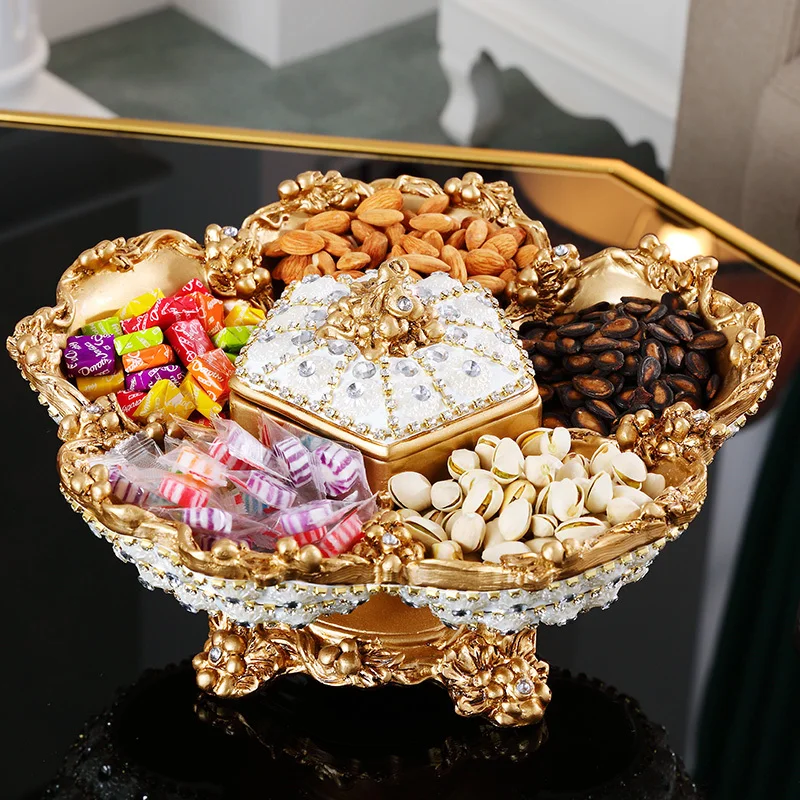 Top Grade Creative European Fruit Plate Handmade  Hand-Drawn Luxury Dried Fruit Ceramic Plate Trinket Dish Snack Tray